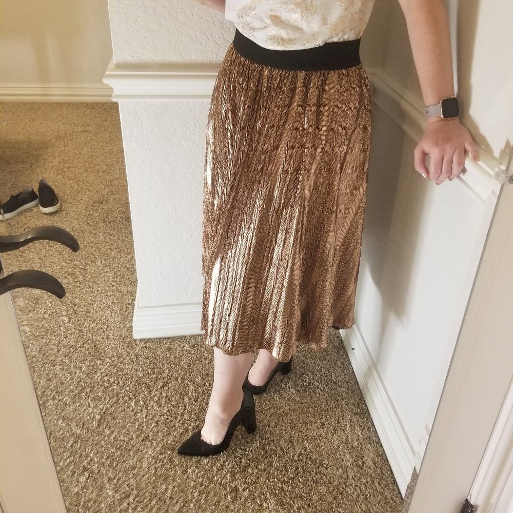 NWOT LuLaRoe Metallic Jill Skirt - Picture 5 of 9